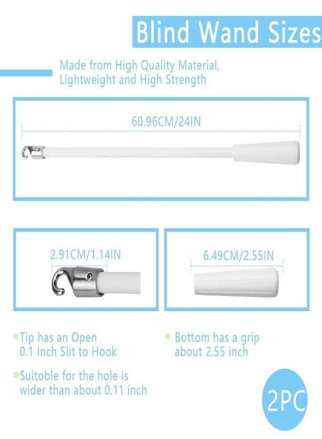 Abvsdu 2 PCS 24 Inch Blind Wand, Blind Wand Replacement with Hook, Vertical Blinds Replacement Parts Blinds Stick with Hook for Window - Image 2